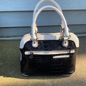 M.C Black and White Body Bag with strap